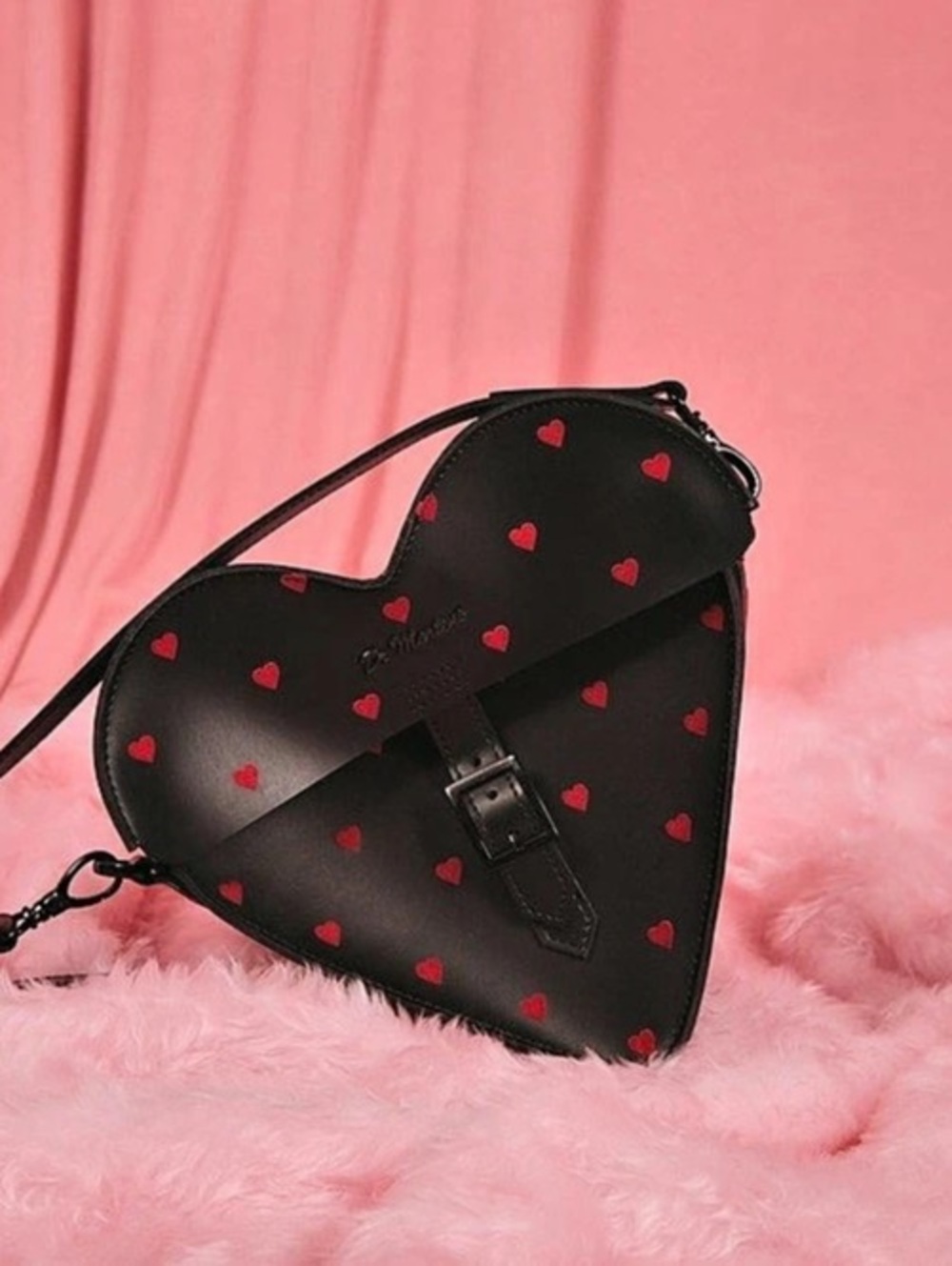 Dr Marten x Lazy Oaf Heart Crossbody Bag in Black & Red NWT